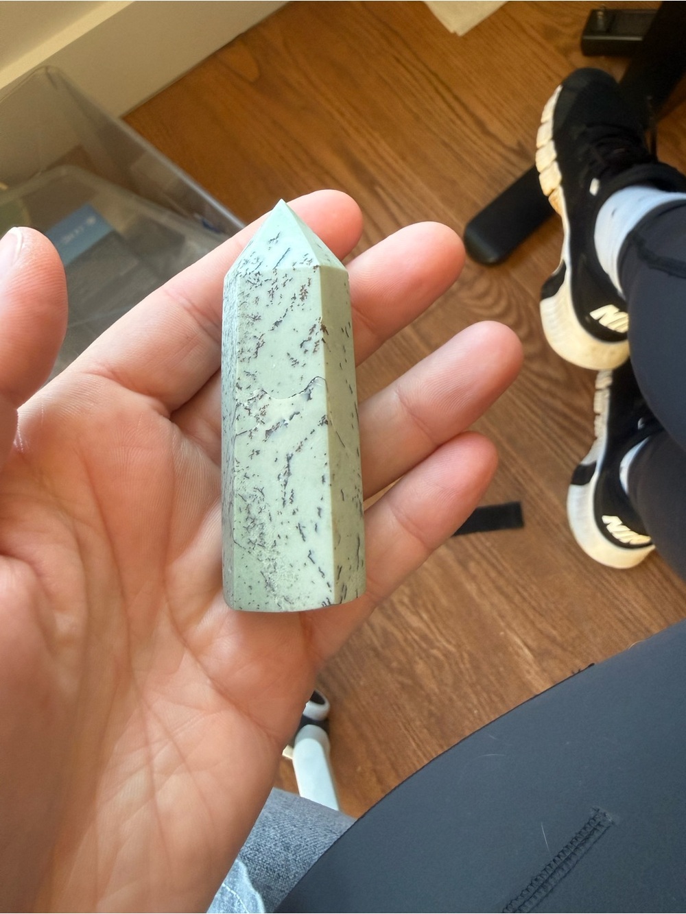 Dendritic jasper crystal semi polished tower